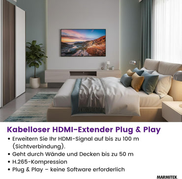 Marmitek TV Anywhere Wireless HD 2 - Drahtlose HDMI Verlängerung 1080p Extender