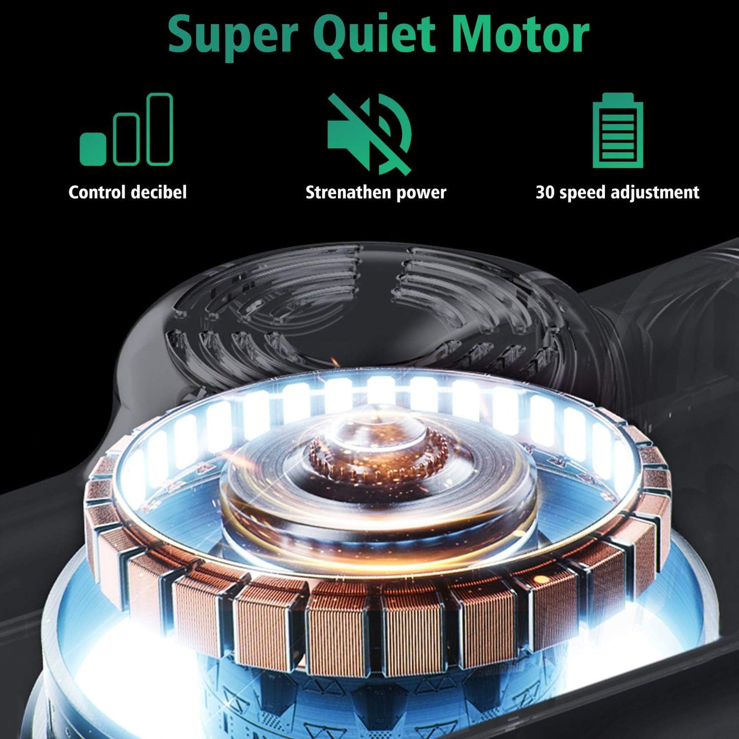 Pistolet de massage Pistolet de massage, Pistolet de massage avec 6 pistolets et 30 écrans tactiles LED conviviaux, noir