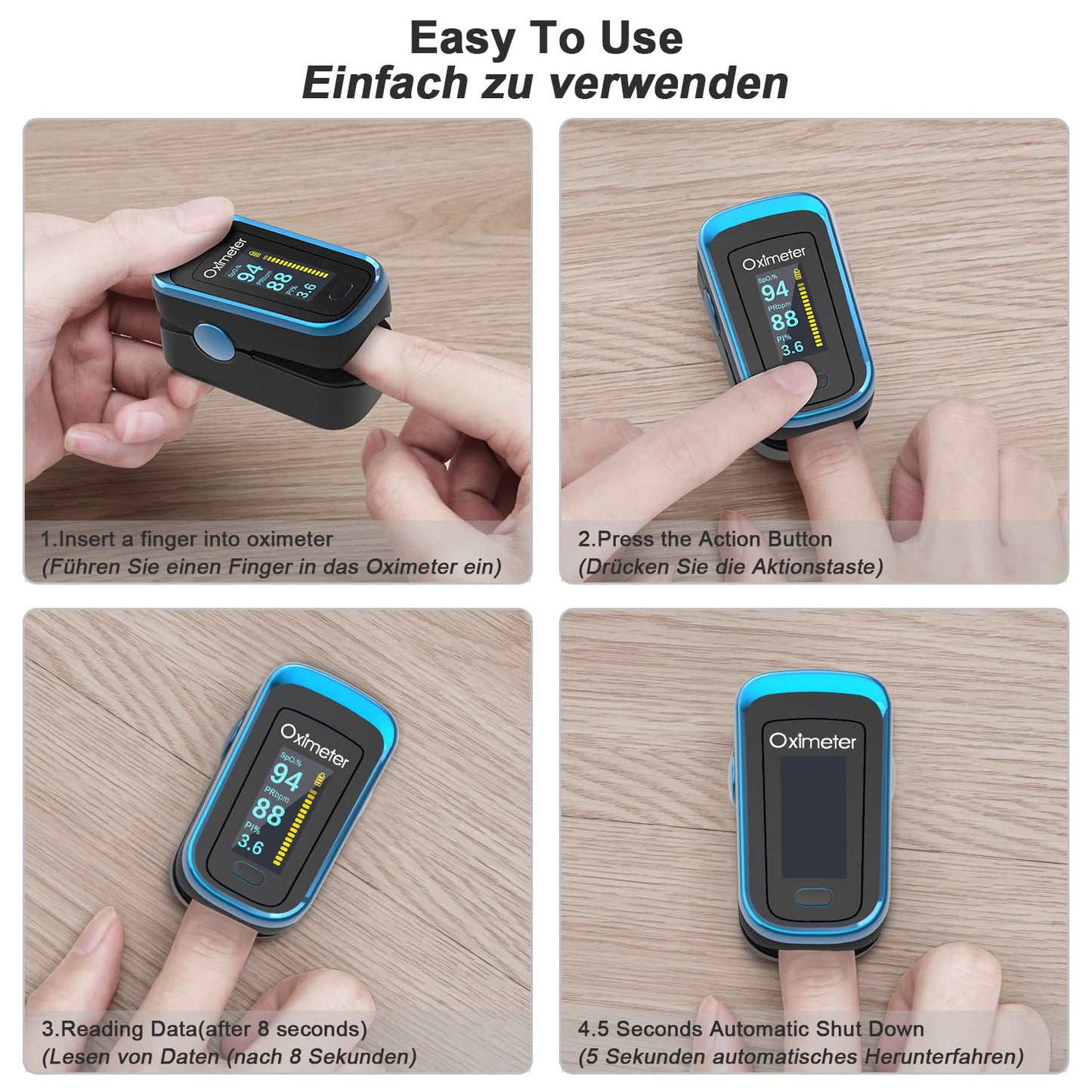 Pulsoximeter für Fingersauerstoffmessgerät