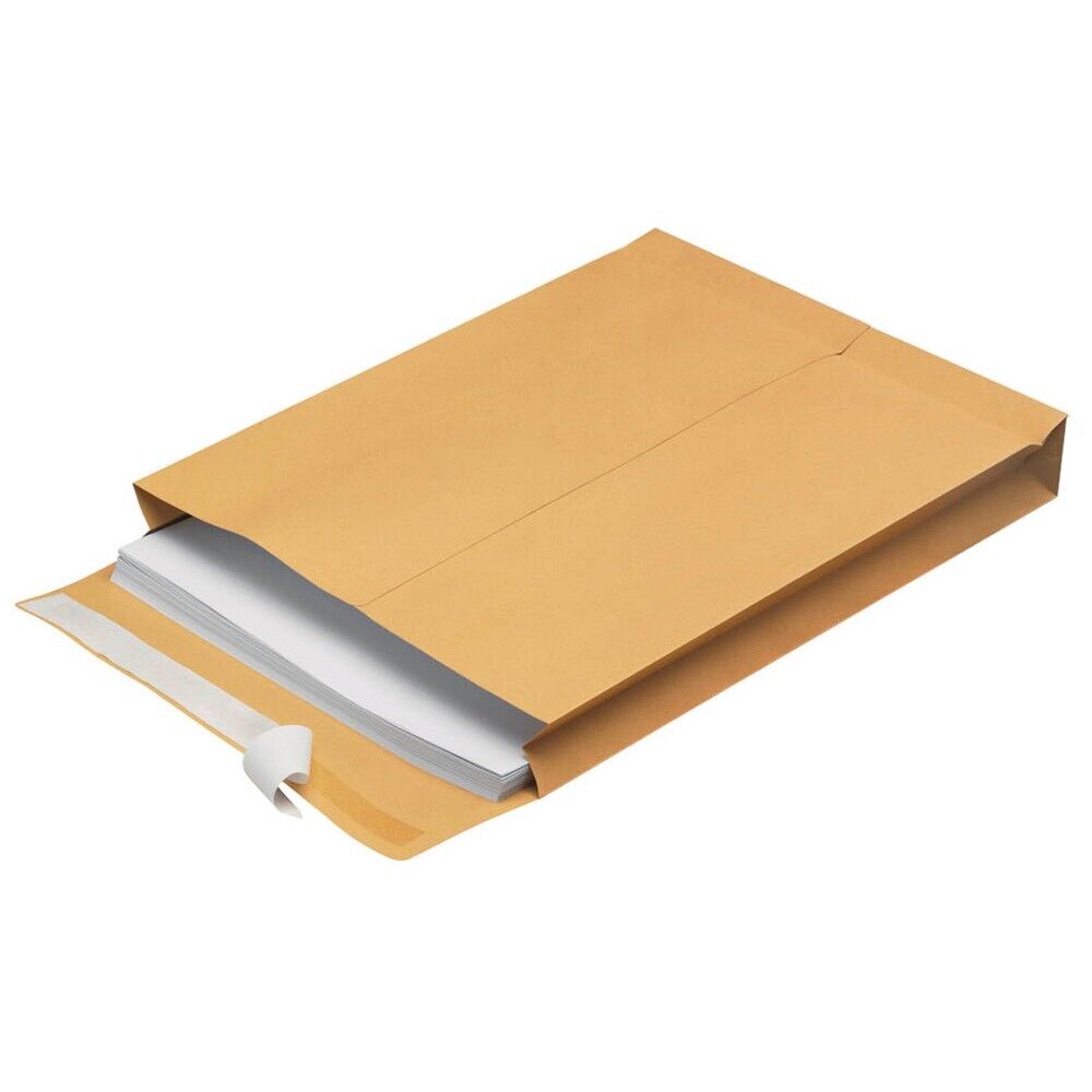 MAILmedia Faltenversandtaschen B4, ohne Fenster, Haftklebung, 120 g/qm, 40mm Falte, braun, 100 stück