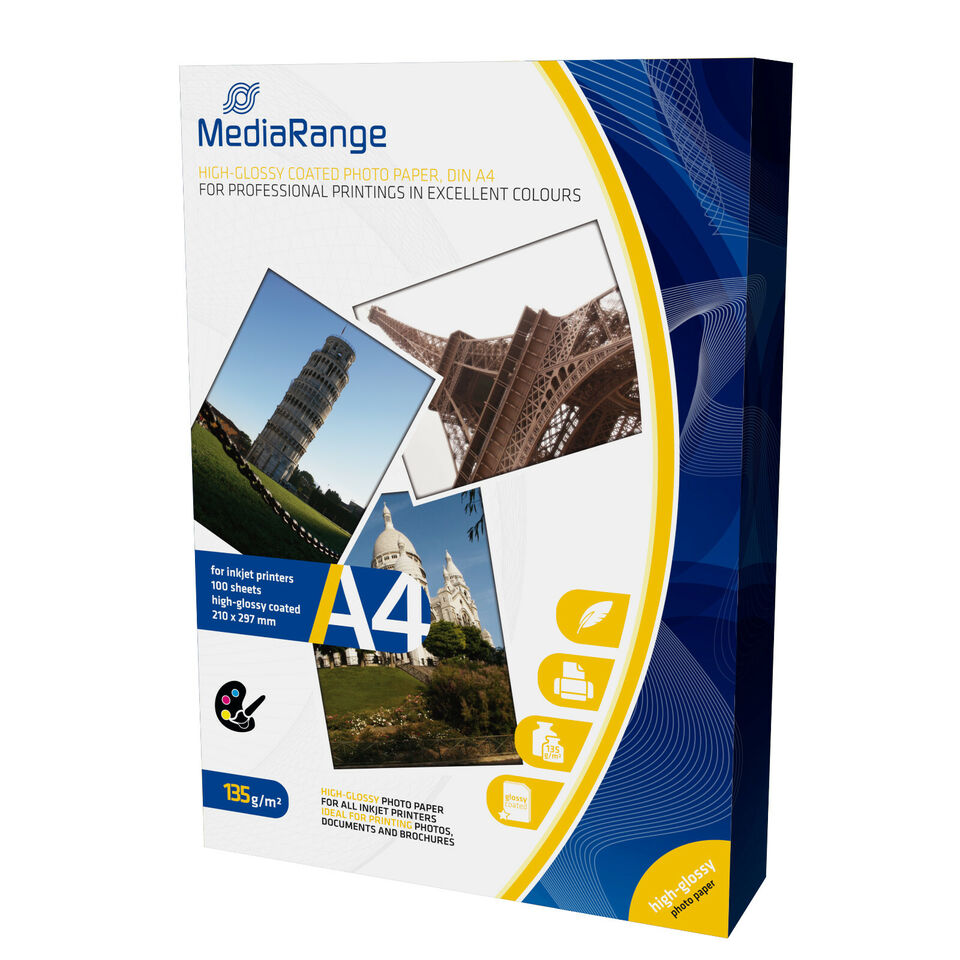 200 X MediaRange Fotopapier A4 »MRINK107« 135 g/m² 200 Blatt
