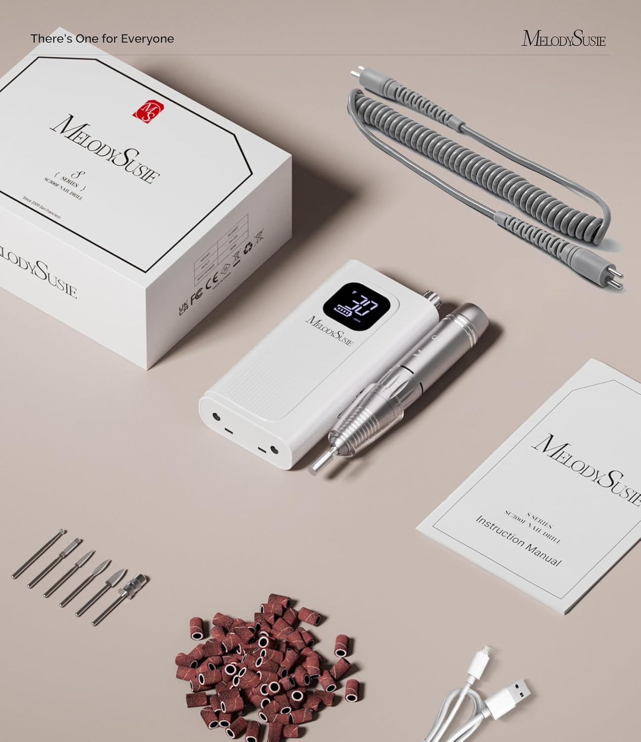 MelodySusie SC300F Professioneller Aufsteckbarer Nagelfräser,30000 U/min, mit LCD-Display,