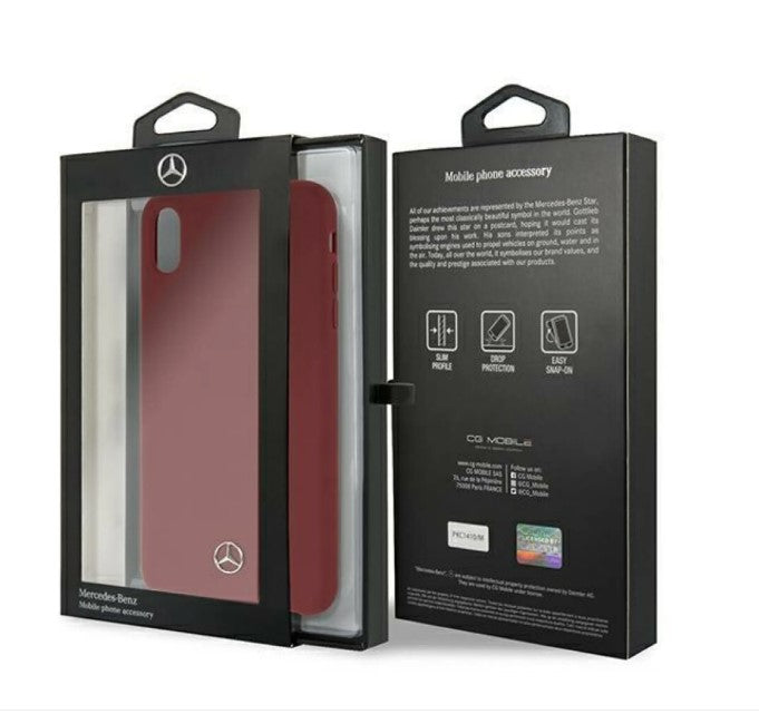 Mercedes MEHCI65SILRE iPhone Xs Max rot / rot Hardcase Silikon Line