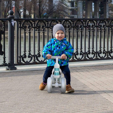 MHCYLION Kinder Laufrad Balance mit 4 Räder für 10-24 Monate Baby Grün