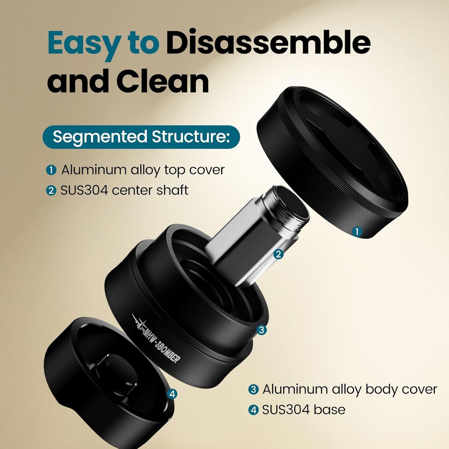 MHW-3BOMBER Astra 51mm Kaffeeverteiler, Gravity Espresso Tool mit adaptiver Höhe