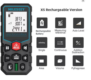 MILESEEY X5 Laser-Maßband, 80 m, Laser-Entfernungsmesser