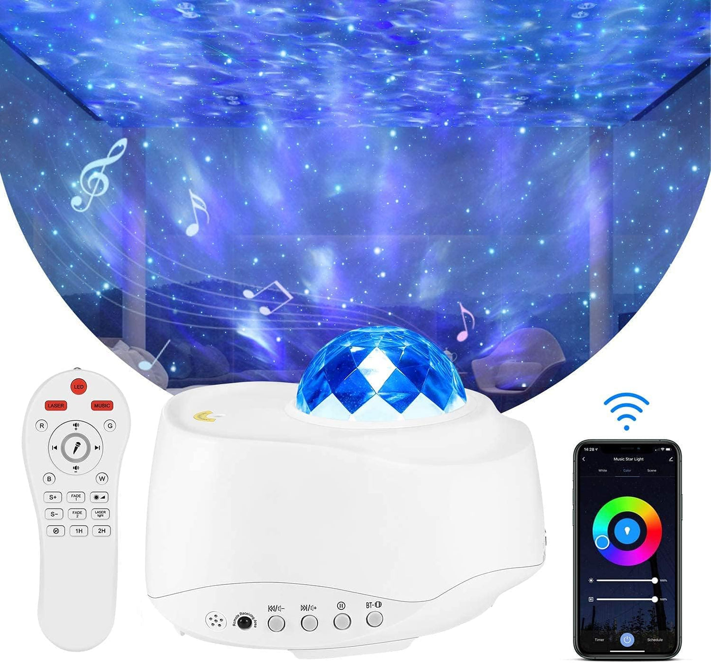 Majome LED Sternenhimmel Projecteur Galaxy - Sternenhimmel Lampe, Sternenhimmel nebu light avec Bluetooth et WiFi