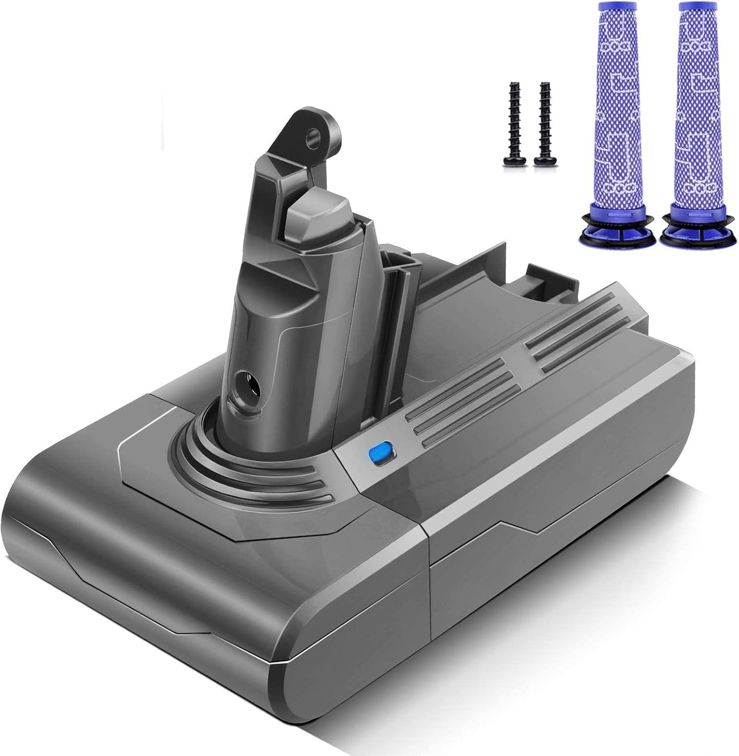 Morpilot 21.6V 3000mAh Batterij met 2 filters voor Dyson V6 V7 V8 DC62 serie
