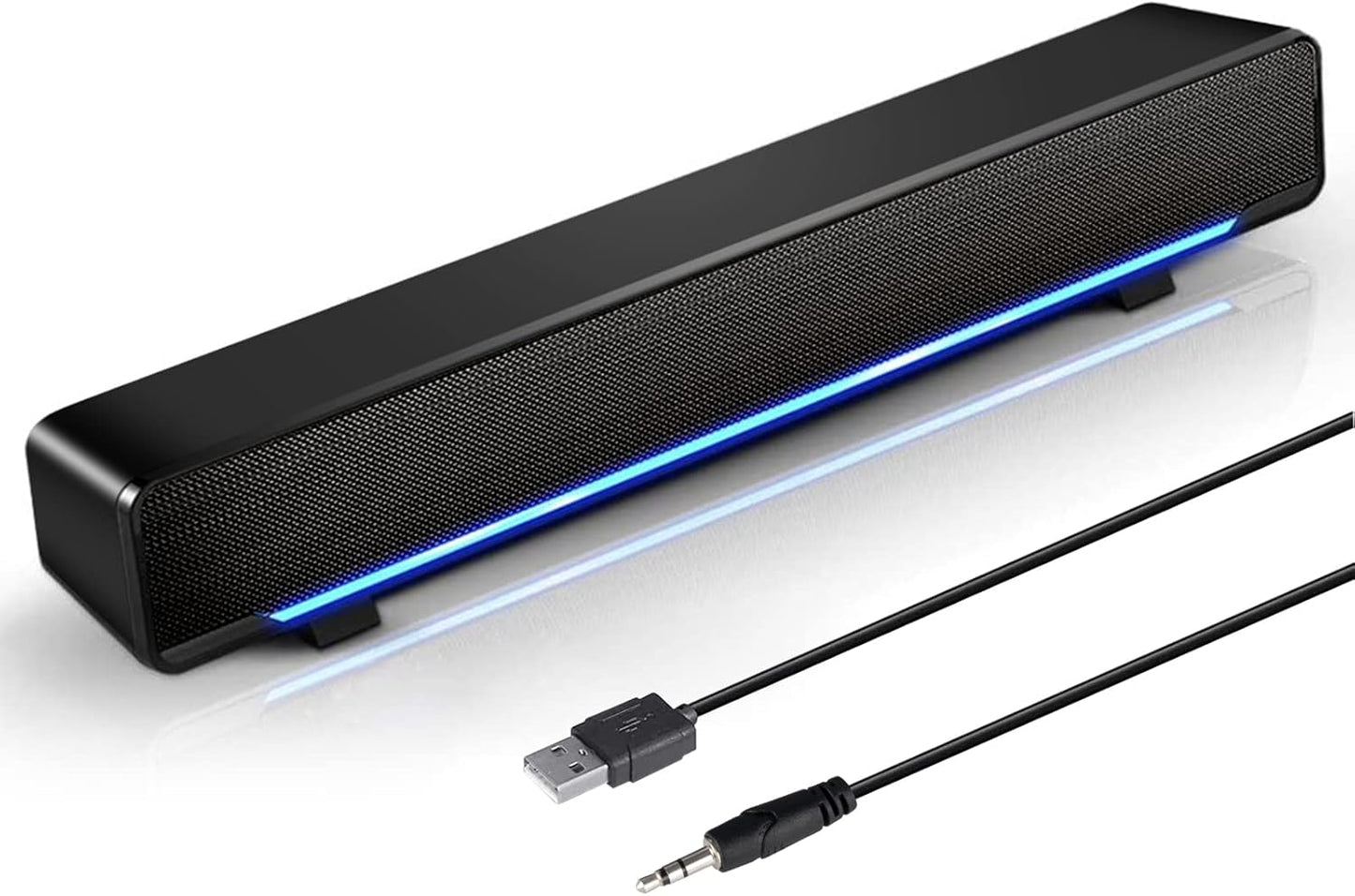 MARBOO PC-Lautsprecher Soundbar 6 W Spitzenleistung 3,5 mm AUX-Anschluss Für PC, Monitor, Laptop, Fernseher, Musik Schwarz