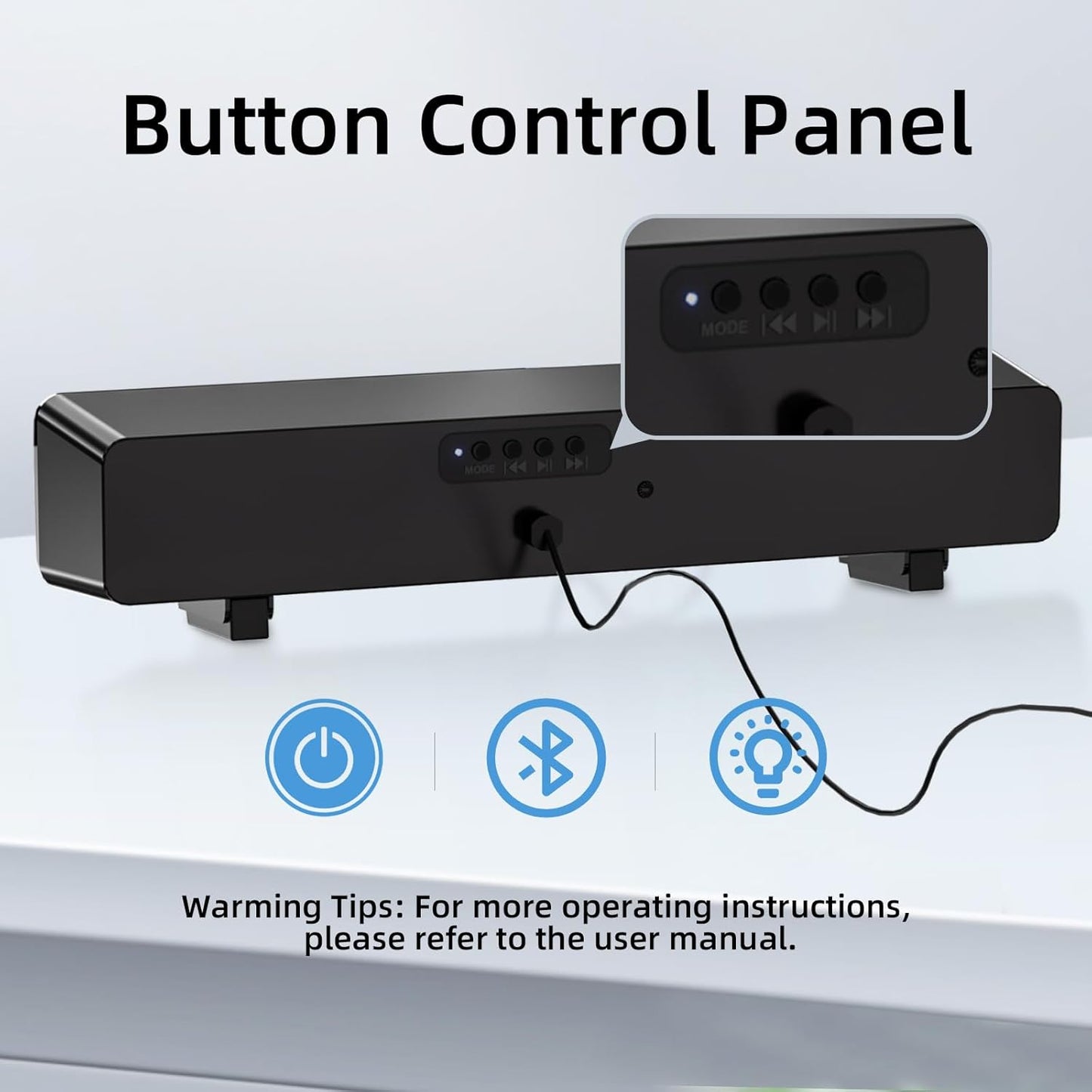 MARBOO PC-Lautsprecher Soundbar 6 W Spitzenleistung 3,5 mm AUX-Anschluss Für PC, Monitor, Laptop, Fernseher, Musik Schwarz