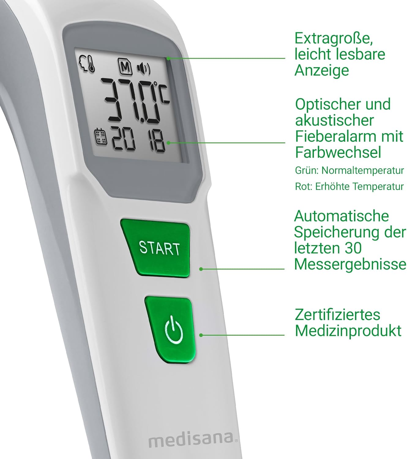 medisana TM 762 Thermomètre multifonction infrarouge berührungslos Fiebermesser