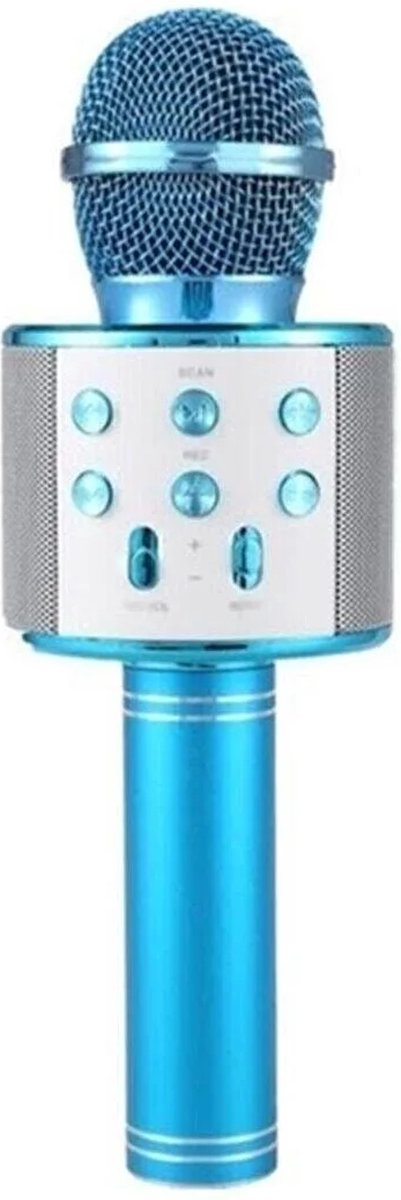 Handheld KTV WS-858 Blaues Karaoke-Mikrofon mit Lautsprecher