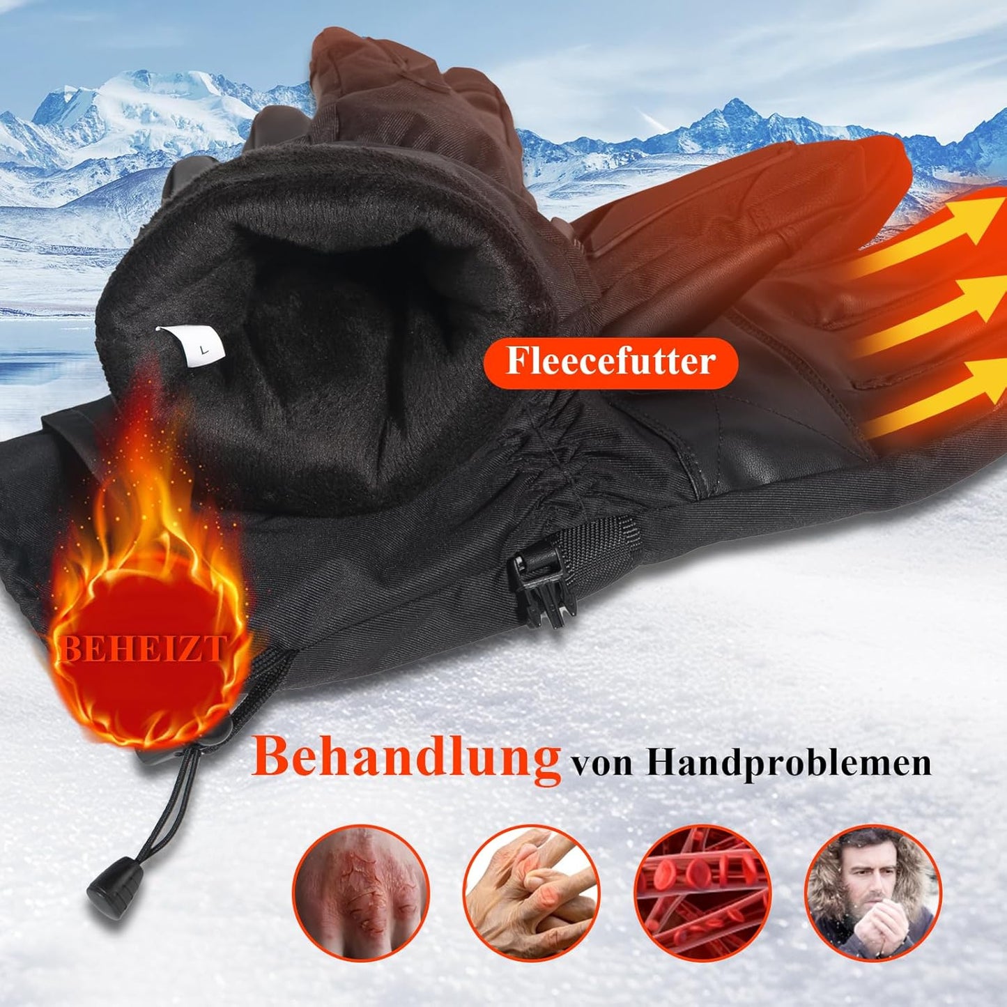 Minthouz Beheizbare Handschuhe, 5V 5000 mAh USB-C Wiederaufladbare