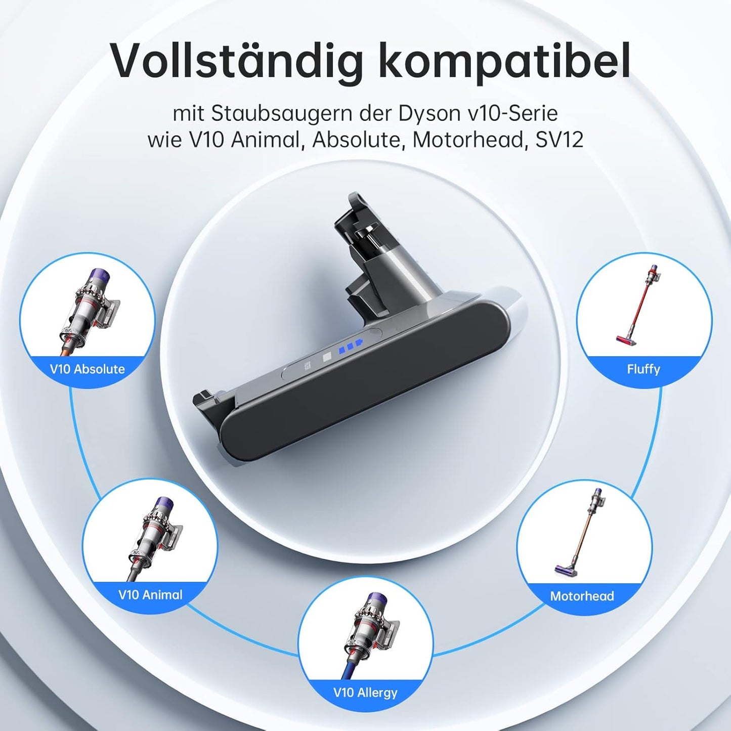 morpilot V10 Akku, 25.2V 5000mAh SV12 Ersatzakku für Dyson V10 Animal/ Absolute/ Motörhead