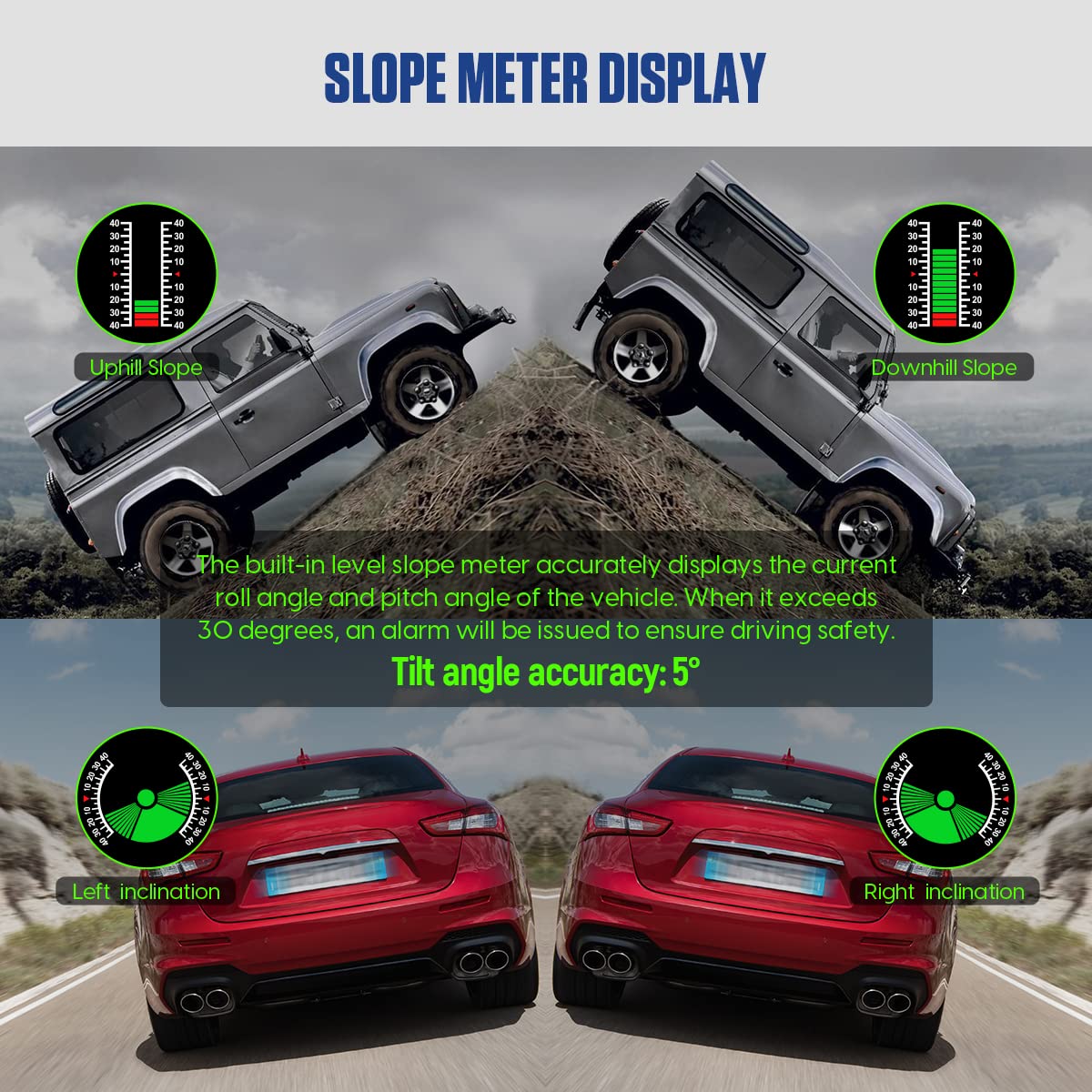 MRCARTOOL M50 Auto Neigungsmesser Kfz GPS Tacho Digital Auto HUD
