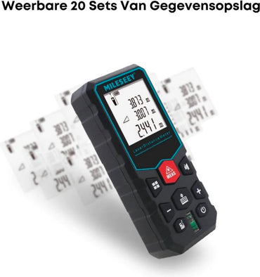Mileseey Laser-Entfernungsmesser,40 Meter Reichweite,Digitales Messgerät, Schwarz/Blau