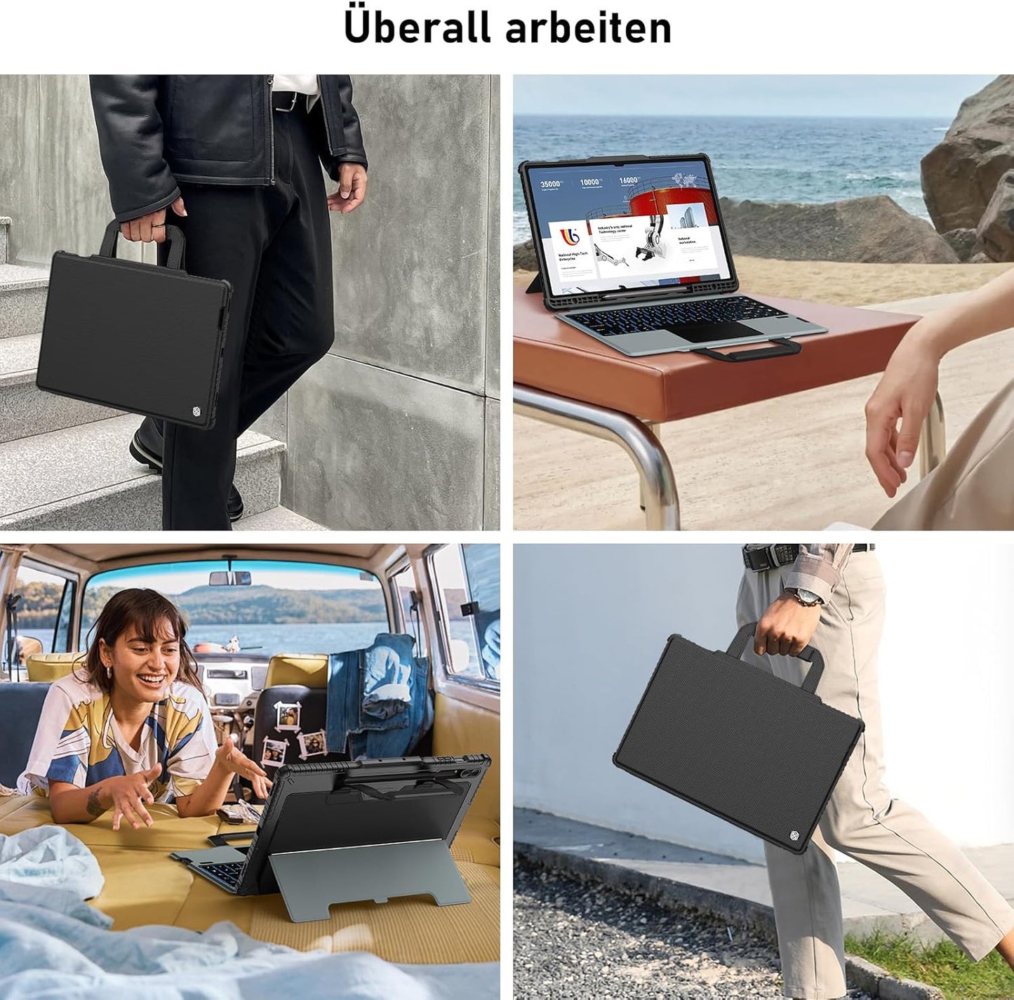 Nillkin Tragbar Tastatur Hülle für Samsung Galaxy S10 Ultra/S9 Ultra 14.6 Zoll Schwarz
