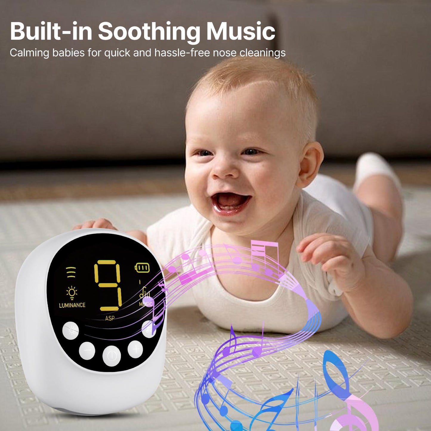 Nasensauger für Babys, elektrischer Baby-Nasensauger, elektrische Nasenabsaugung für Babys, 9 Saugstufen