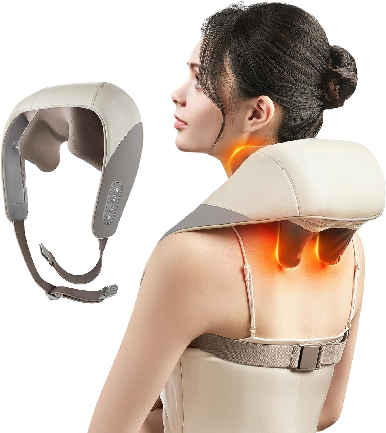 Nackenmassagegerät, 5D Shiatsu-Massagegerät für Rücken, Schultern und Nacken mit Wärme
