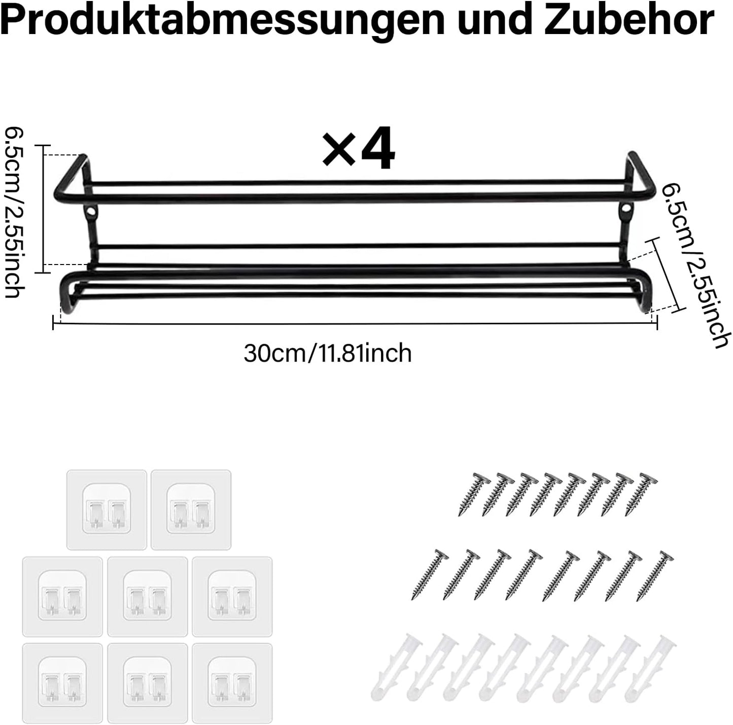 NELXIBI GewüRzregal Wand, 4er GewüRzregal Ohne Bohren GewüRzregal SchranktüR