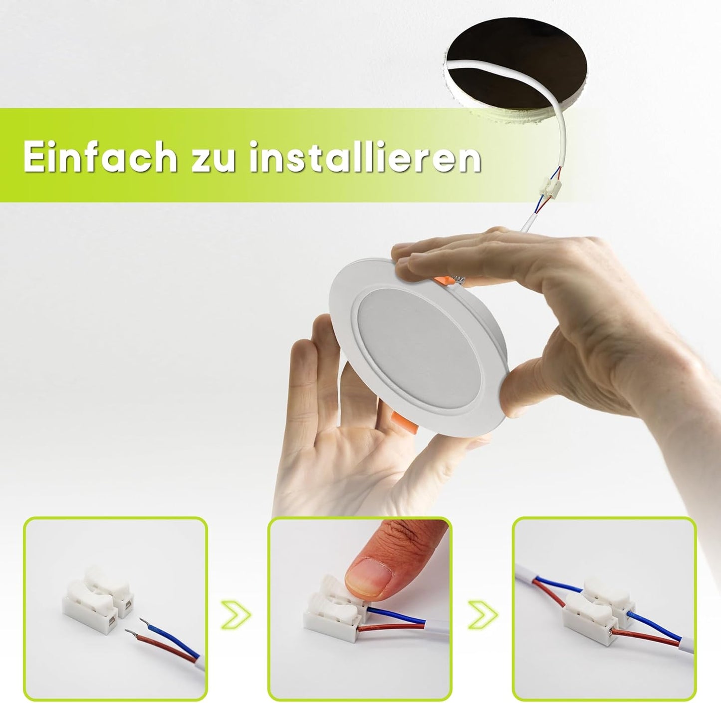 NITENSLAB LED Einbaustrahler 230v 7W 510lm,Spots Deckenleuchte IP44 4000K (12er Set)