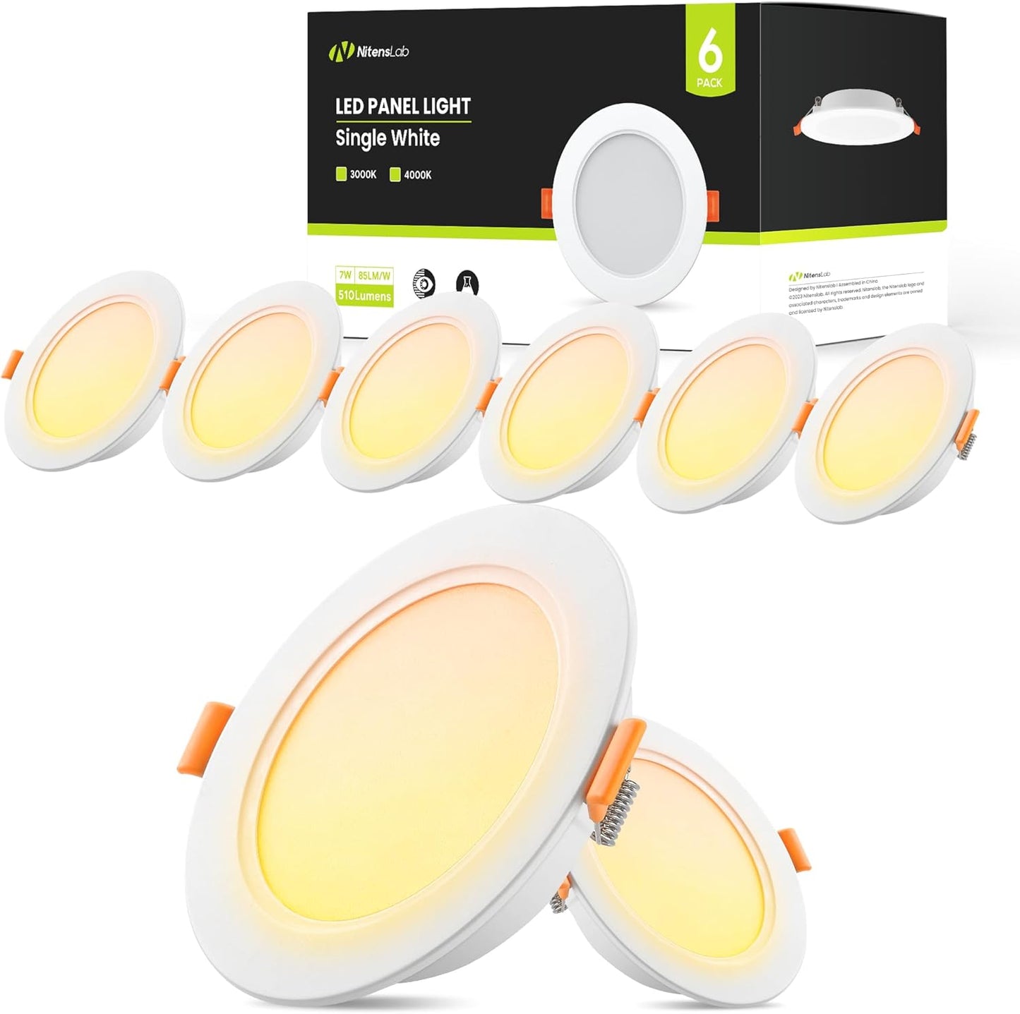 NITENSLAB LED Einbaustrahler 230v 7W 510lm,Spots Deckenleuchte IP44 4000K (12er Set)