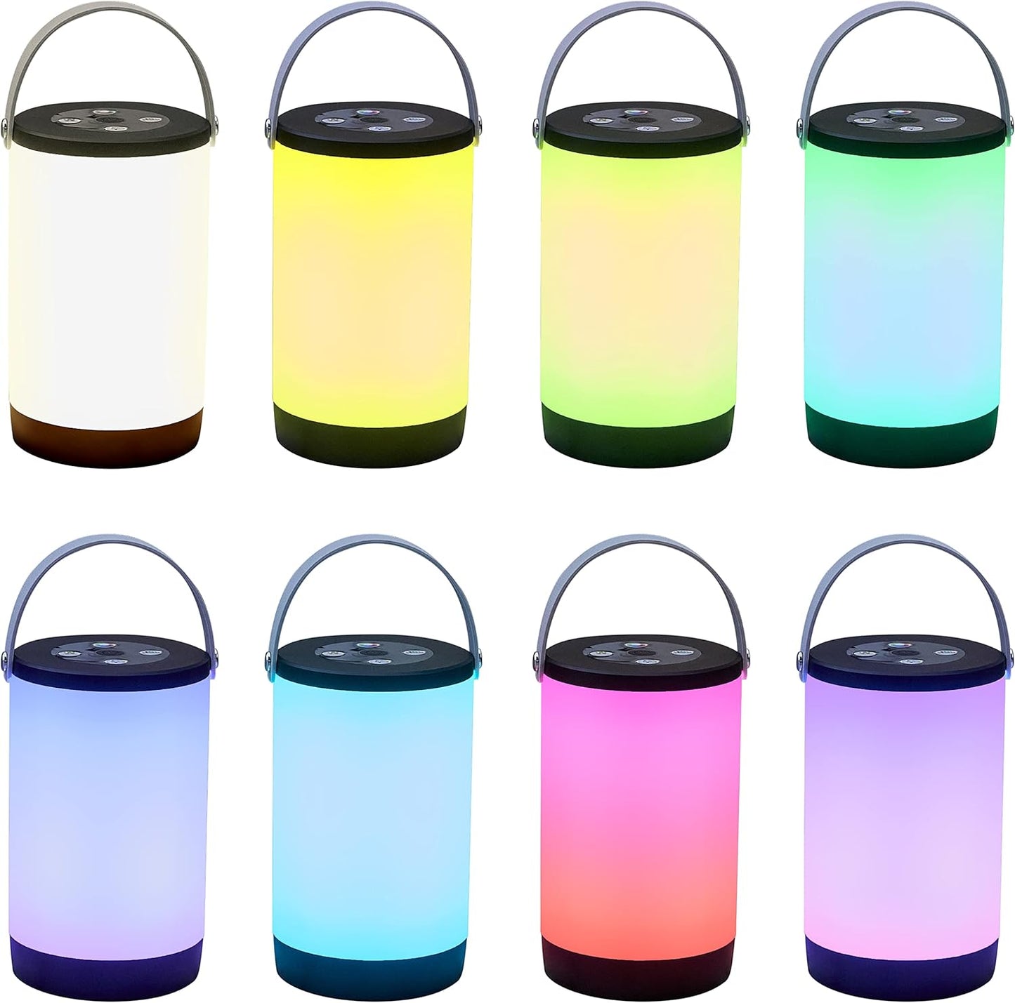 Northpoint LED Tischlampe Nachttischlampe Laterne Outdoor Lampe mit Tragegriff Farbwechsel Warmweiß (Noir/Grau)