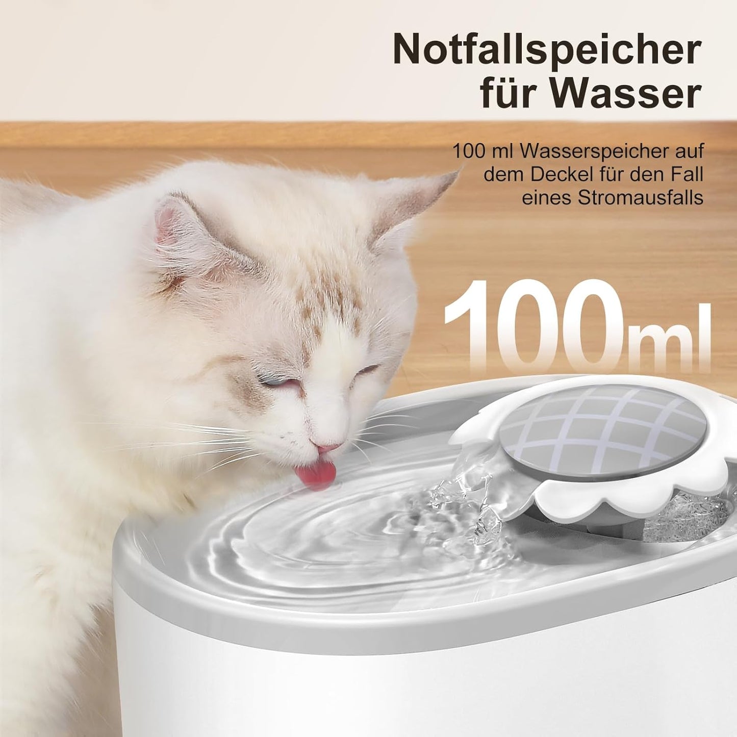 NPET Katzenbrunnen mit Sensor, 2L Trinkbrunnen für Katze mit LED-Licht, Trinkbrunnen für Katzen und Hunde mit Ultraleise Pumpe