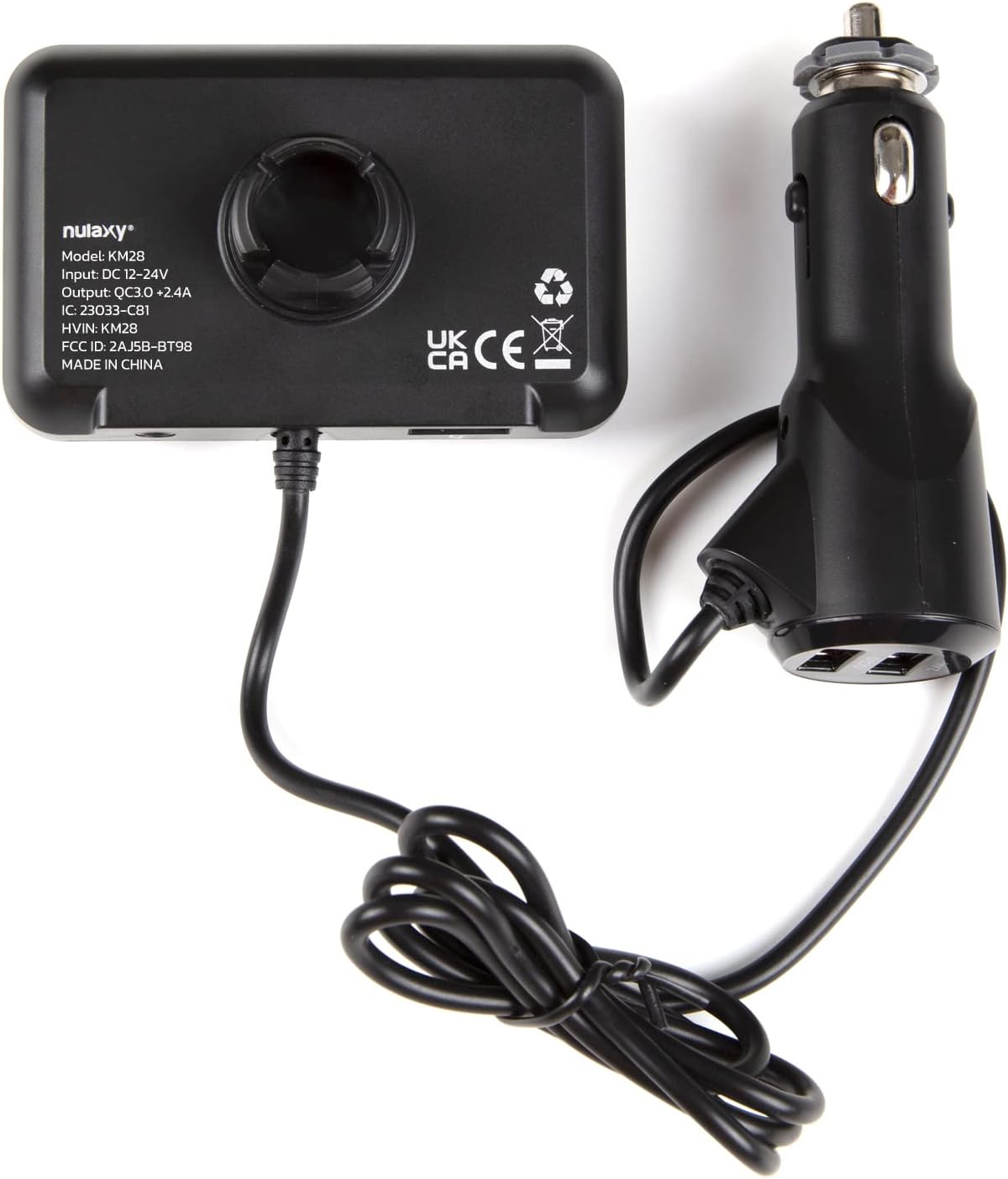 Nulaxy Bluetooth Adapter Auto FM Transmitter Bluetooth V5.0 KM28 Schwarz