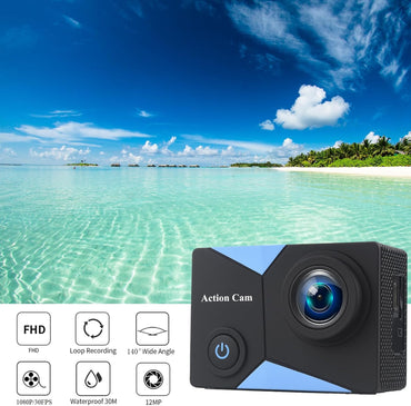 Nvgfelis Action Cam FHD 1080P, 140 Grad,Unterwasserkamera 30M wasserdicht,