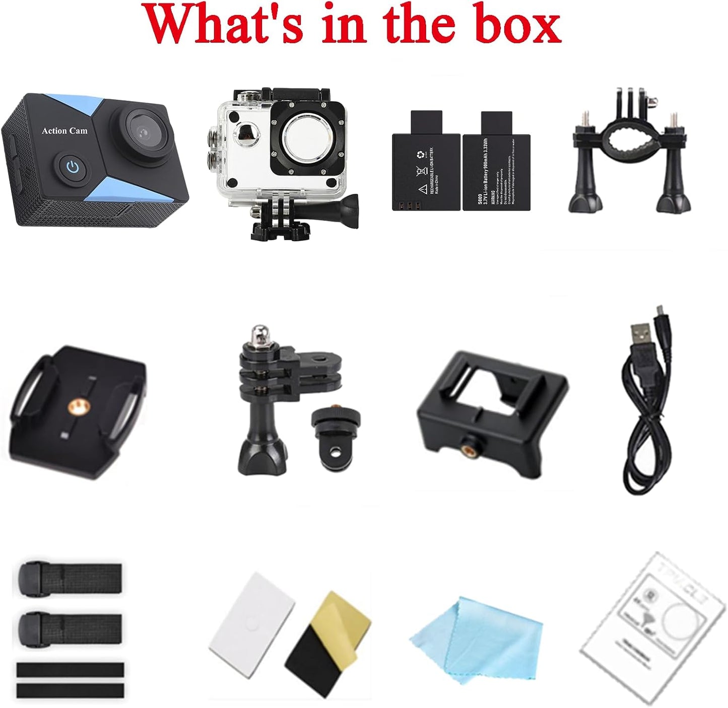 Nvgfelis Action Cam FHD 1080P, 140 Grad,Unterwasserkamera 30M wasserdicht,