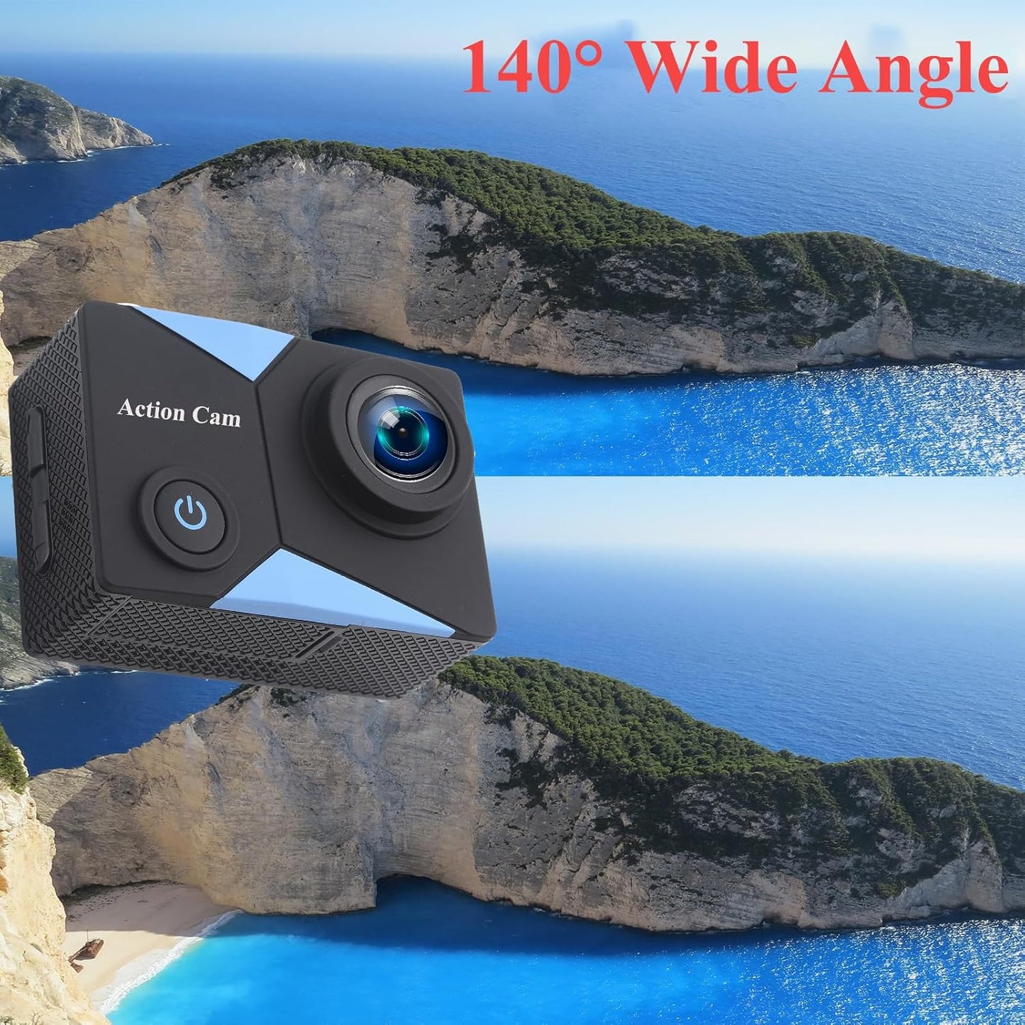 Nvgfelis Action Cam FHD 1080P, 140 Grad,Unterwasserkamera 30M wasserdicht,