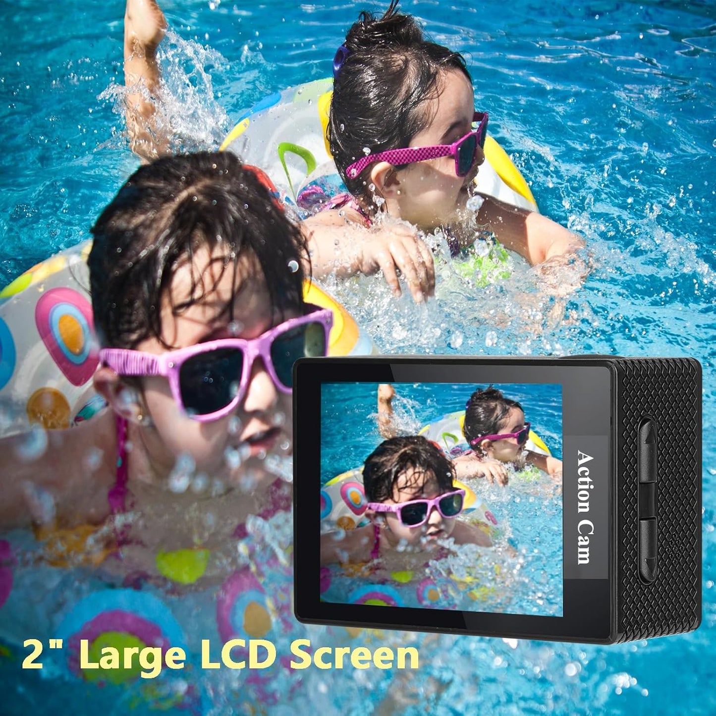 Nvgfelis Action Cam FHD 1080P, 140 Grad,Unterwasserkamera 30M wasserdicht,