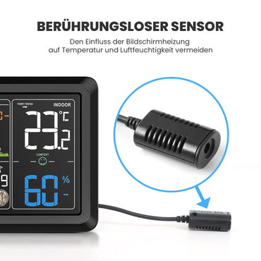 Newentor Wetterstation Funk mit Außensensor, Schwarz, 1 Außensensor