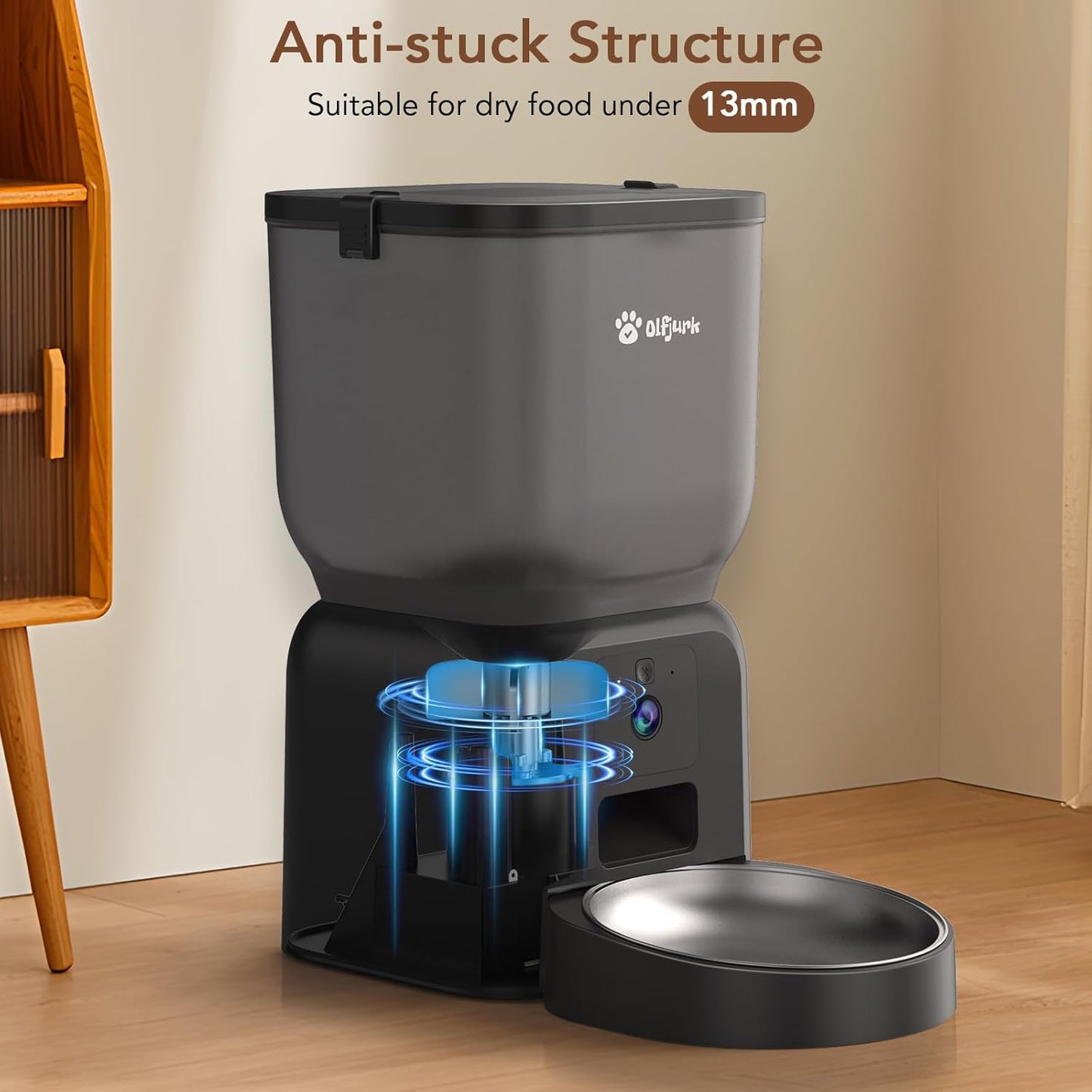 Olfjurk Smart Automatischer Futterautomat Spender für Haustier Katze/Hund 4L
