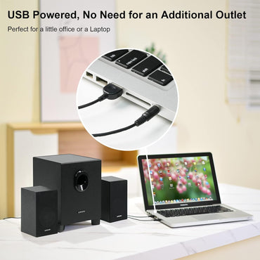 OROW PC Lautsprecher,16W 2.1 mit Subwoofer USB HI-FI Stereo