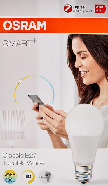 2 Stück OSRAM SMART+ Classic A60 Tunable White 8,5W 827-865 Dim E27 ZigBee A+
