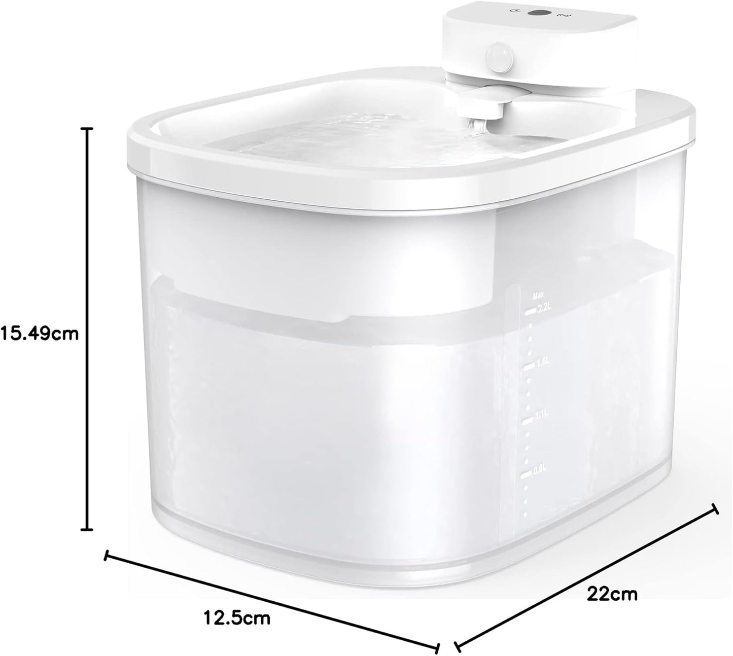 OUKNAK Katzenwasserbrunnen, kabellos, 2,2 LP Haustierwasserbrunnen