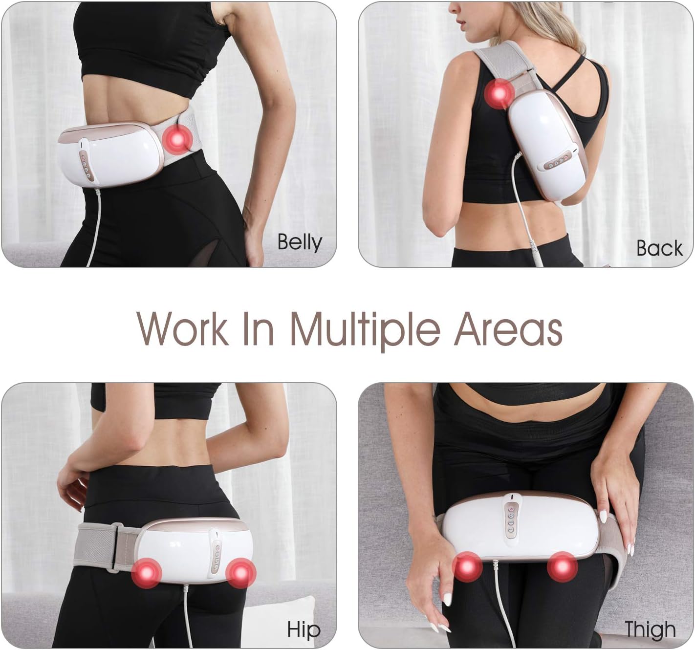 OWAYS Bauchweggürtel, Massagegürtel Abnehmgerät, Vibrationsmassage, 4 Massagemodi