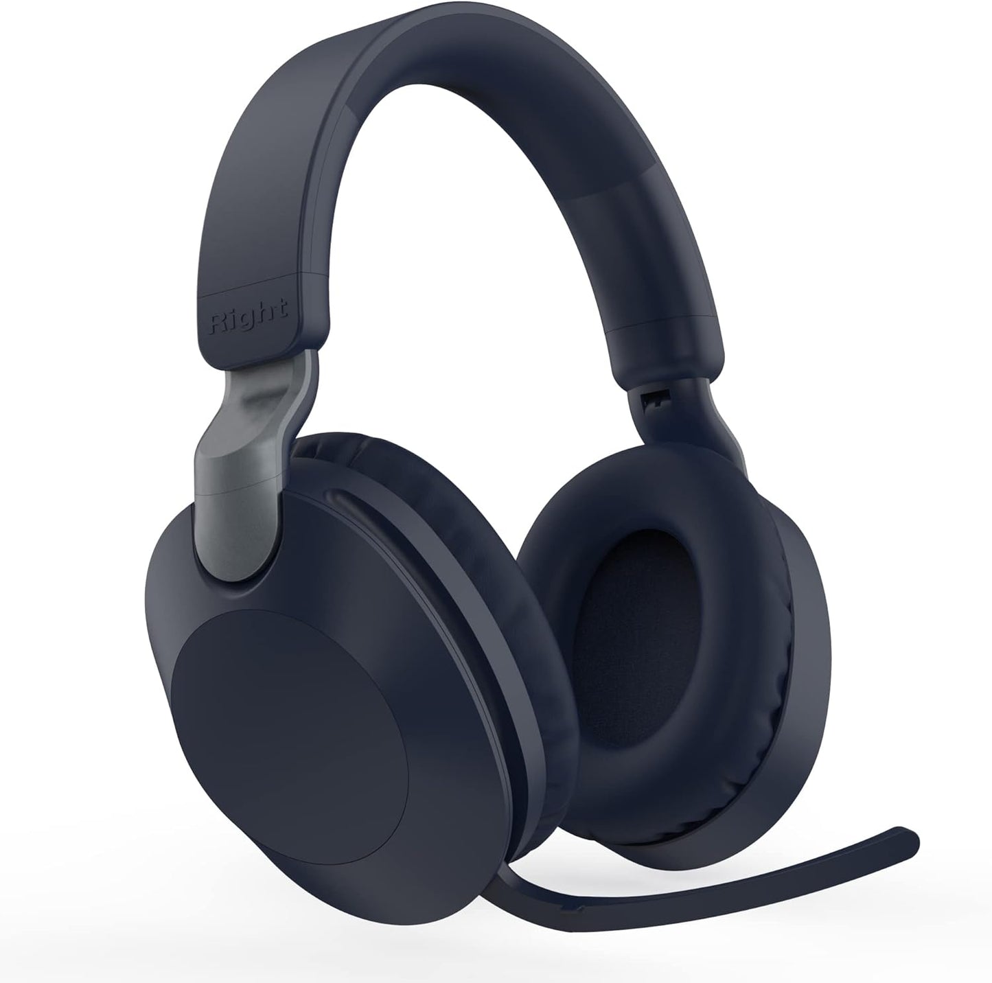 PARCHY Bluetooth-Kopfhörer Over-Ear, kabellos V5.3, Ohrhörer aus weißem Proteinleder, Headset mit Mikrofon (Tiefblau)