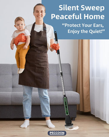 Peccoon Elektrischer Reinigungsbürste Spin Scrubber,Duschbürste mit 7 Bürstenköpfen,