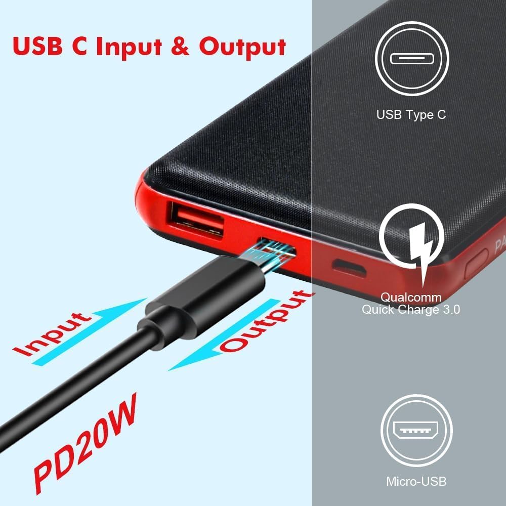 PAIDASHU 2-Pack Power Bank Portable Charger 10600mAh, PD20W 22.5W