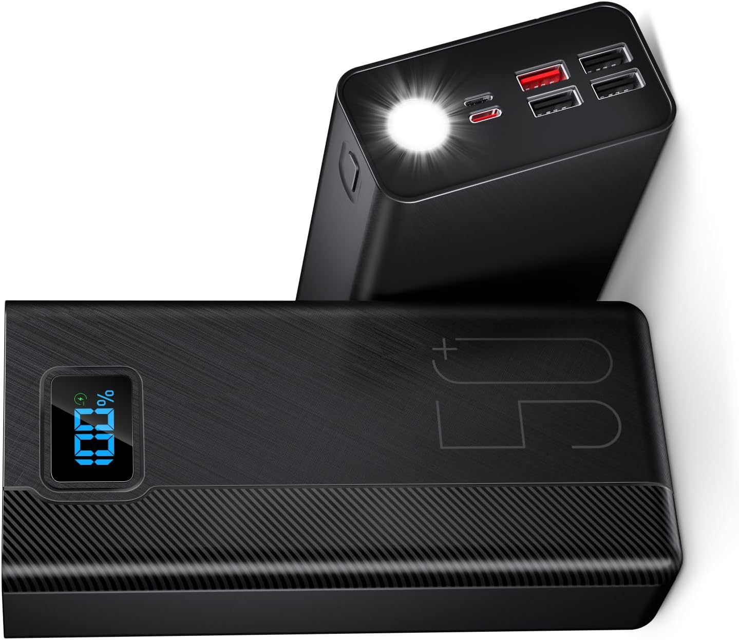 50.000 mAh Power Bank, 22,5 W 5 Sorten und 3 Eingängen Schwarz