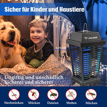 PALONE Insektenvernichter Elektrisch Solar, 4500V USB C Mückenlampe with 7,5W/5V Sonnenkollektor