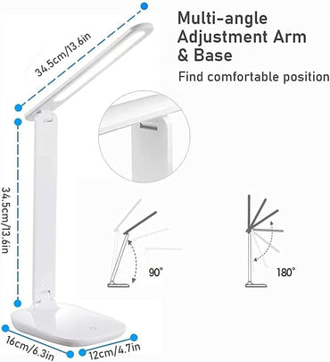 PAPERANG LED-Schreibtischlampe USB 1200mAh mit 3 Beleuchtungsmodi Weiß
