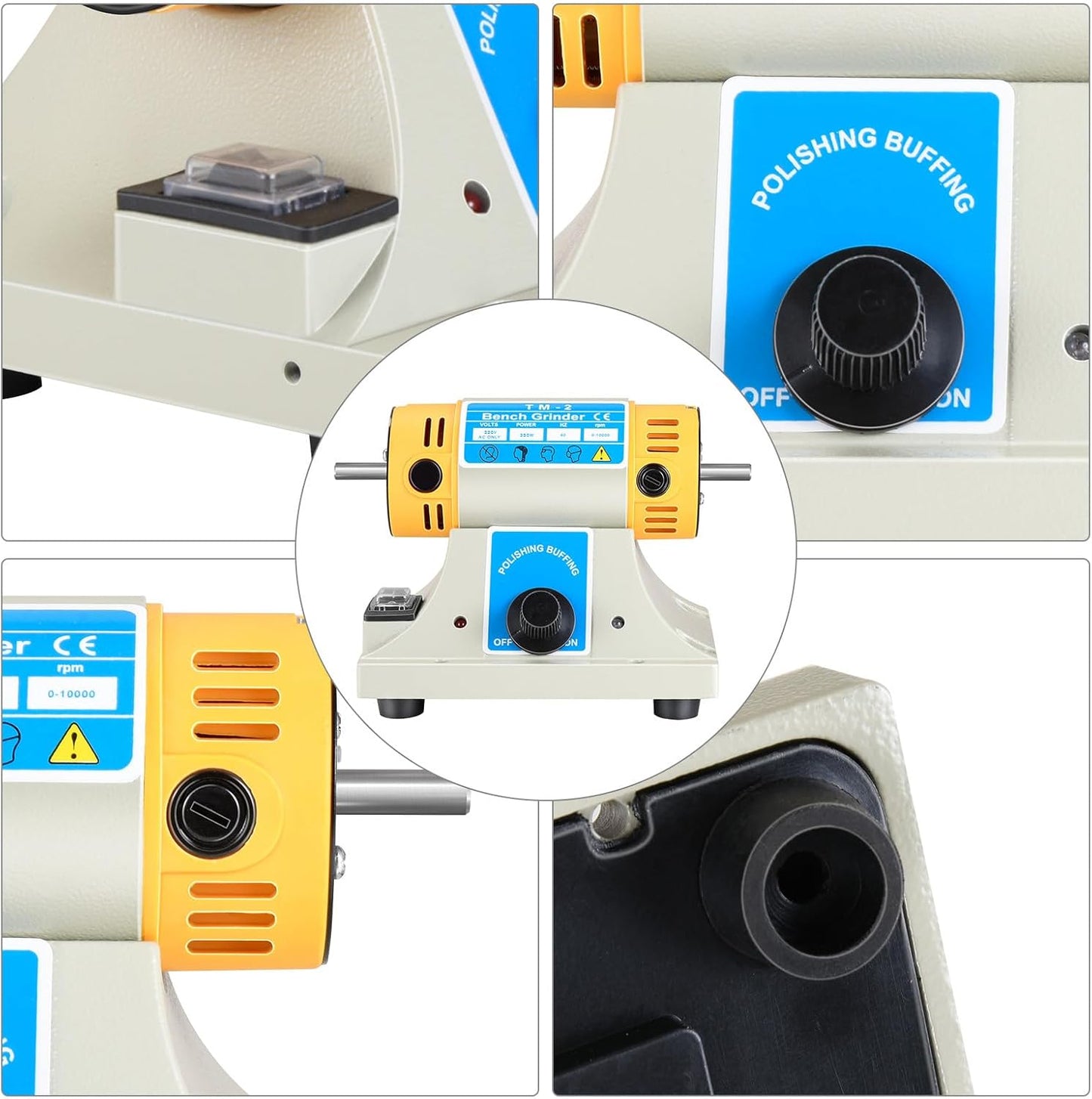 Phocee Nne Tischpolierer Poliermaschine schmuck 350W Kleine Desktop-Jade-Schneid- und Poliermaschine