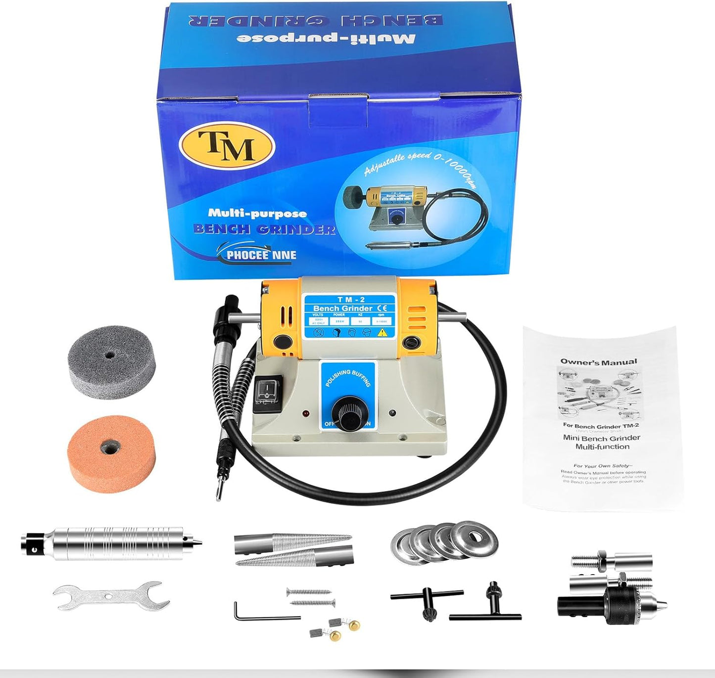 Phocee Nne Tischpolierer Poliermaschine schmuck 350W Kleine Desktop-Jade-Schneid- und Poliermaschine