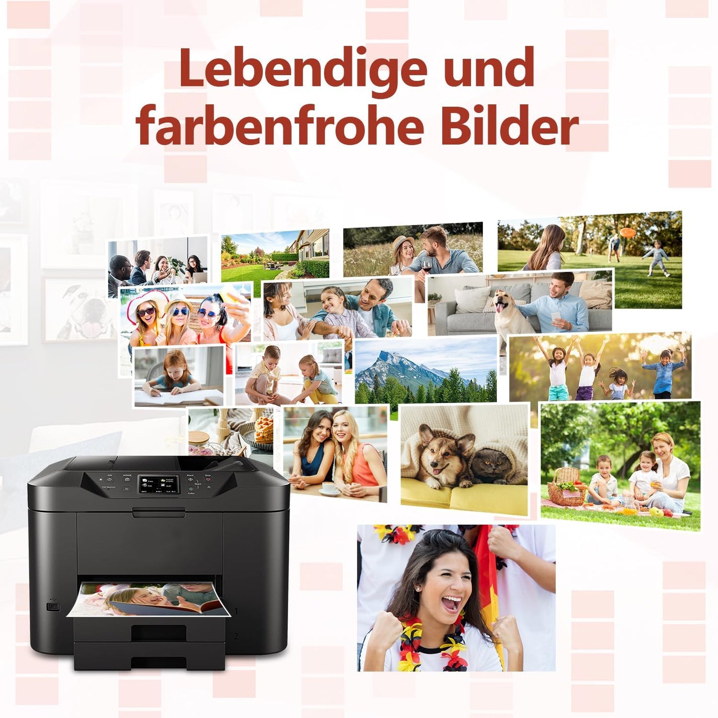 4er-Pack 1500XL Drucker Patronen Kompatibel mit Canon PGI 1500 XL (Schwarz, Magenta, Gelb, Cyan)