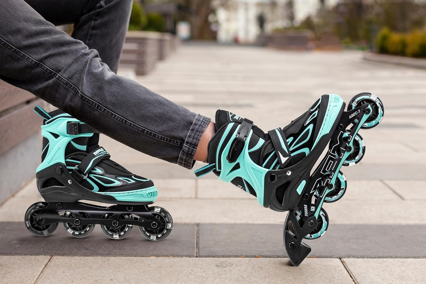 2PM SPORTS Verstellbare Inline-Skates Grün Größe: Small(EU 30-33)