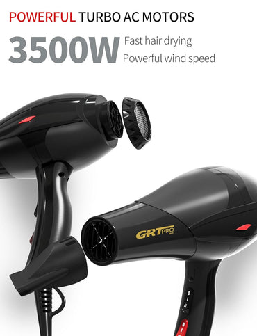 Profi-Fön Ionen Haartrockner 3500W,Blaues Licht Ionenpflege-Schonendes Styling